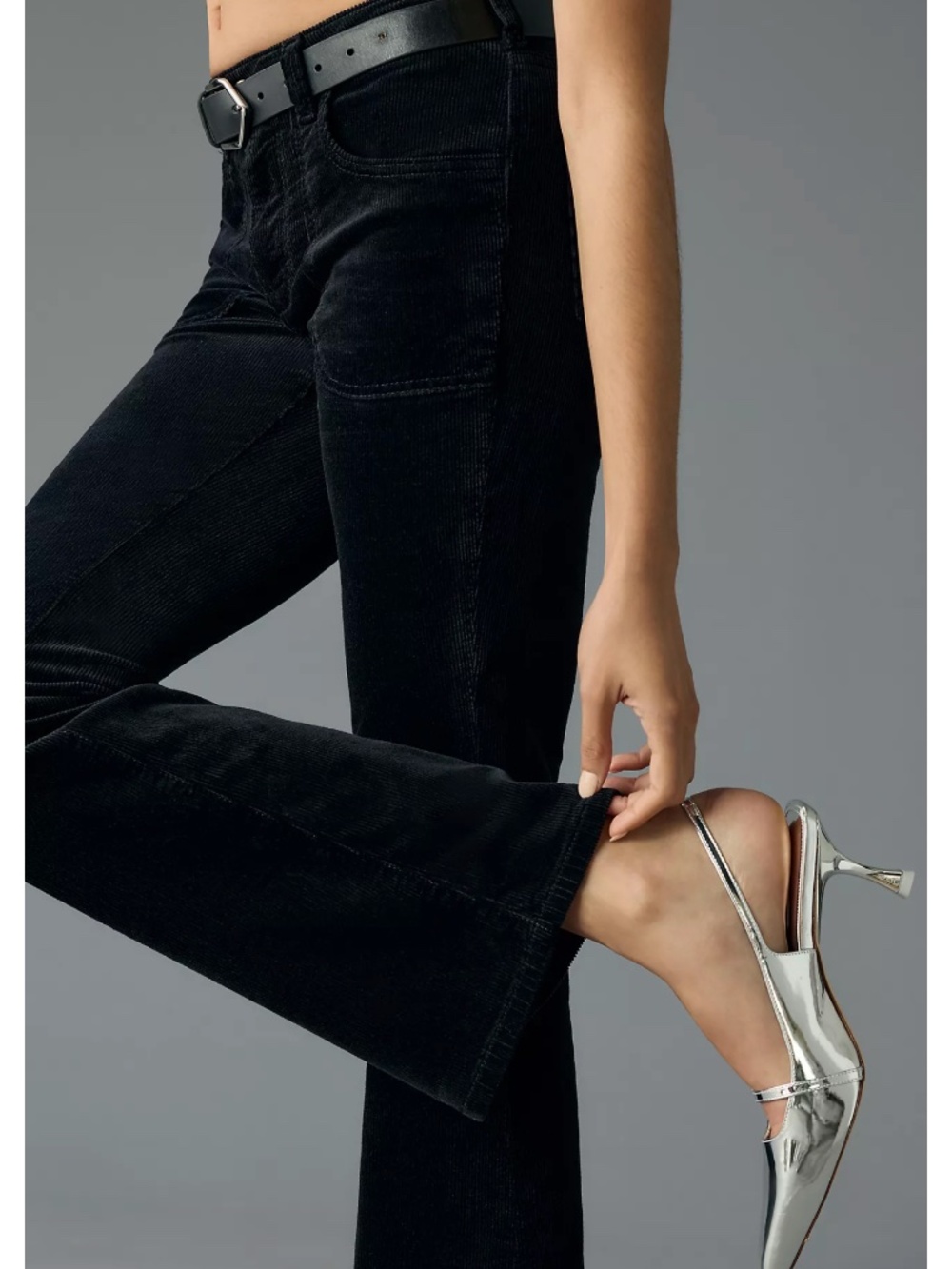 Anthropologie Pilcro Icon Low-Rise Corduroy Chop Pocket Flare Jeans Size 26 - Picture 5 of 16